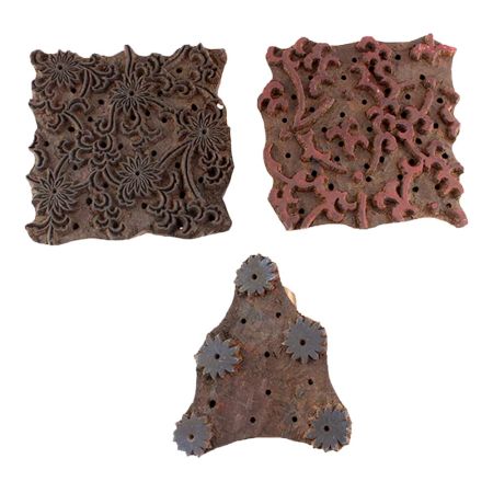 Set of 3 Piece New Mix Wooden Printing Blocks